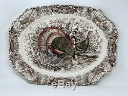 Johnson Brothers Wild Turkeys Native American Windsor Ware 20 Platter Excellent