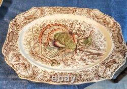 Johnson Brothers Wild Turkeys Native American Windsor Ware 20 Platter SPARKLING