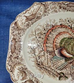 Johnson Brothers Wild Turkeys Native American Windsor Ware 20 Platter SPARKLING