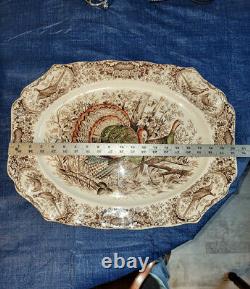 Johnson Brothers Wild Turkeys Native American Windsor Ware 20 Platter SPARKLING