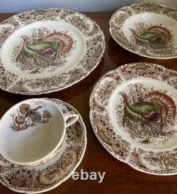 Johnson Brothers Wild Turkeys Native American Windsor Ware 5-Piece Place Setting