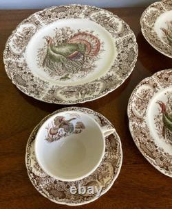 Johnson Brothers Wild Turkeys Native American Windsor Ware 5-Piece Place Setting
