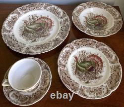 Johnson Brothers Wild Turkeys Native American Windsor Ware 5-Piece Place Setting