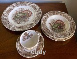 Johnson Brothers Wild Turkeys Native American Windsor Ware 5-Piece Place Setting