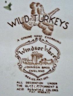 Johnson Brothers Wild Turkeys Oval Platter 20 3/8