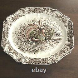 Johnson Brothers Wild Turkeys Oval Serving Platter Windsor Ware Holiday Plate