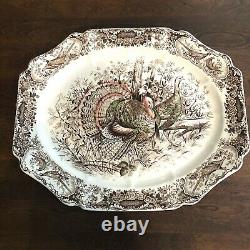 Johnson Brothers Wild Turkeys Oval Serving Platter Windsor Ware Holiday Plate