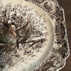 Johnson Brothers Wild Turkeys Oval Serving Platter Windsor Ware Holiday Plate