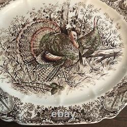 Johnson Brothers Wild Turkeys Oval Serving Platter Windsor Ware Holiday Plate