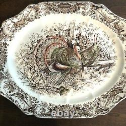 Johnson Brothers Wild Turkeys Oval Serving Platter Windsor Ware Holiday Plate