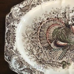 Johnson Brothers Wild Turkeys Oval Serving Platter Windsor Ware Holiday Plate