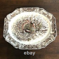 Johnson Brothers Wild Turkeys Oval Serving Platter Windsor Ware Holiday Plate