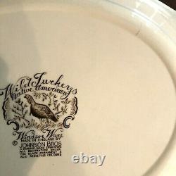 Johnson Brothers Wild Turkeys Oval Serving Platter Windsor Ware Holiday Plate