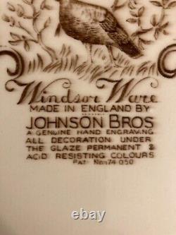 Johnson Brothers Wild Turkeys Platter 20in Native American Brown Vintage
