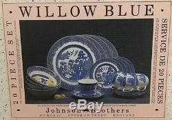 Johnson Brothers Willow Blue 20 Piece Set New In Box