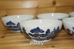 Johnson Brothers Willow Blue (5) Oatmeal Bowls, 5 1/2, England