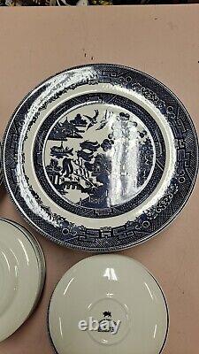 Johnson Brothers Willow Blue Bread & Dinner, Saucers, Bowls and Made in Eng cups