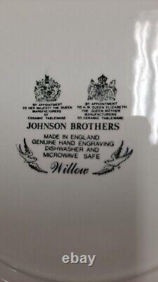 Johnson Brothers Willow Blue Bread & Dinner, Saucers, Bowls and Made in Eng cups