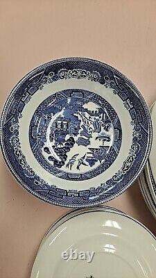 Johnson Brothers Willow Blue Bread & Dinner, Saucers, Bowls and Made in Eng cups