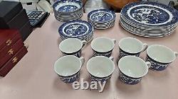 Johnson Brothers Willow Blue Bread & Dinner, Saucers, Bowls and Made in Eng cups