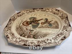Johnson Brothers Windsor Ware Flying Wild Turkeys 20 Serving Platter Unused