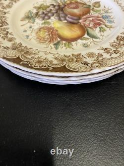 Johnson Brothers Windsor Ware Harvest Fruit 10 3/4 Dinner Plates Set of 4
