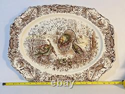 Johnson Brothers Woodland Wild Turkeys Native American Windsor Ware Platter 20'