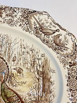 Johnson Brothers Woodland Wild Turkeys Native American Windsor Ware Platter 20'