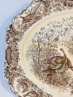 Johnson Brothers Woodland Wild Turkeys Native American Windsor Ware Platter 20'