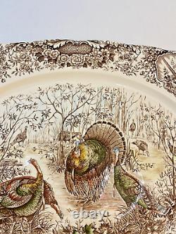 Johnson Brothers Woodland Wild Turkeys Native American Windsor Ware Platter 20'