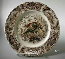 Johnson Brothers Woodland Wild Turkeys Windsor Ware Dinner Plate 10 3/4 2 Hens