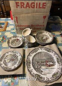 Johnson Brothers friendly village 20 Pc set of vintage China. England