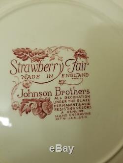 Johnson brothers strawberry fair, 8 piece place setting, complete