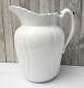 Large Antique White Ironstone Pitcher 11 1/2 By Johnson Brothers England