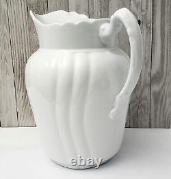 Large Antique White Ironstone Pitcher 11 1/2 by Johnson Brothers England