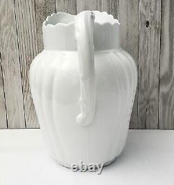 Large Antique White Ironstone Pitcher 11 1/2 by Johnson Brothers England