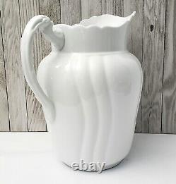 Large Antique White Ironstone Pitcher 11 1/2 by Johnson Brothers England