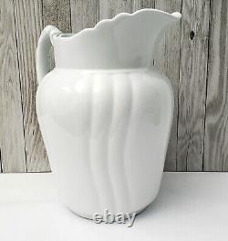 Large Antique White Ironstone Pitcher 11 1/2 by Johnson Brothers England