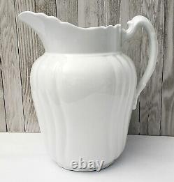 Large Antique White Ironstone Pitcher 11 1/2 by Johnson Brothers England