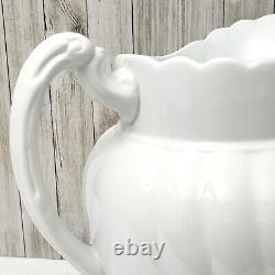 Large Antique White Ironstone Pitcher 11 1/2 by Johnson Brothers England