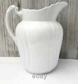 Large Antique White Ironstone Pitcher 11 1/2 by Johnson Brothers England