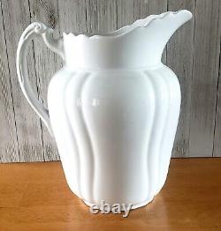 Large Antique White Ironstone Pitcher 11 1/2 by Johnson Brothers England