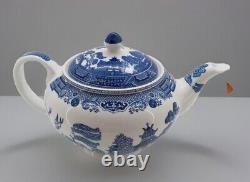 Large Vintage Johnson Bros. Blue Willow Teapot & Lid, England, VGC, No Chips/Cracks