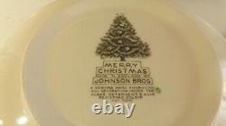 Large Vintage Johnson Brothers Merry Christmas 12 Punch Salad Serving Bowl