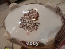 Lot 27 Pieces Johnson Brothers Brown The Old Mill set