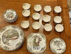 Lot 60 Pieces of Johnson Brothers Friendly Village Dinnerware Set China