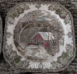Lot of 18 JOHNSON BROTHERS England Friendly Village Covered Bridge Plate & Bowl