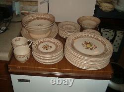 Lot of 45 Pieces of Johnson Bros Old Granite Fruit Sampler Serving, Plates Plus