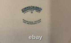 Lot of 5 Johnson Bros. Asiatic Pheasant Blue Square Salad Plate 7 3/4