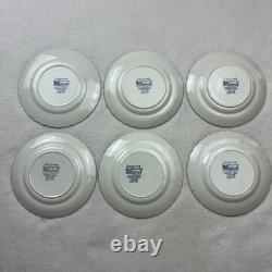 Lot of 6 Johnson Brothers England Coaching Scenes 6.25 Salad Plates Blue White